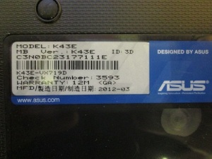 Разборка ноутбука ASUS K43E.